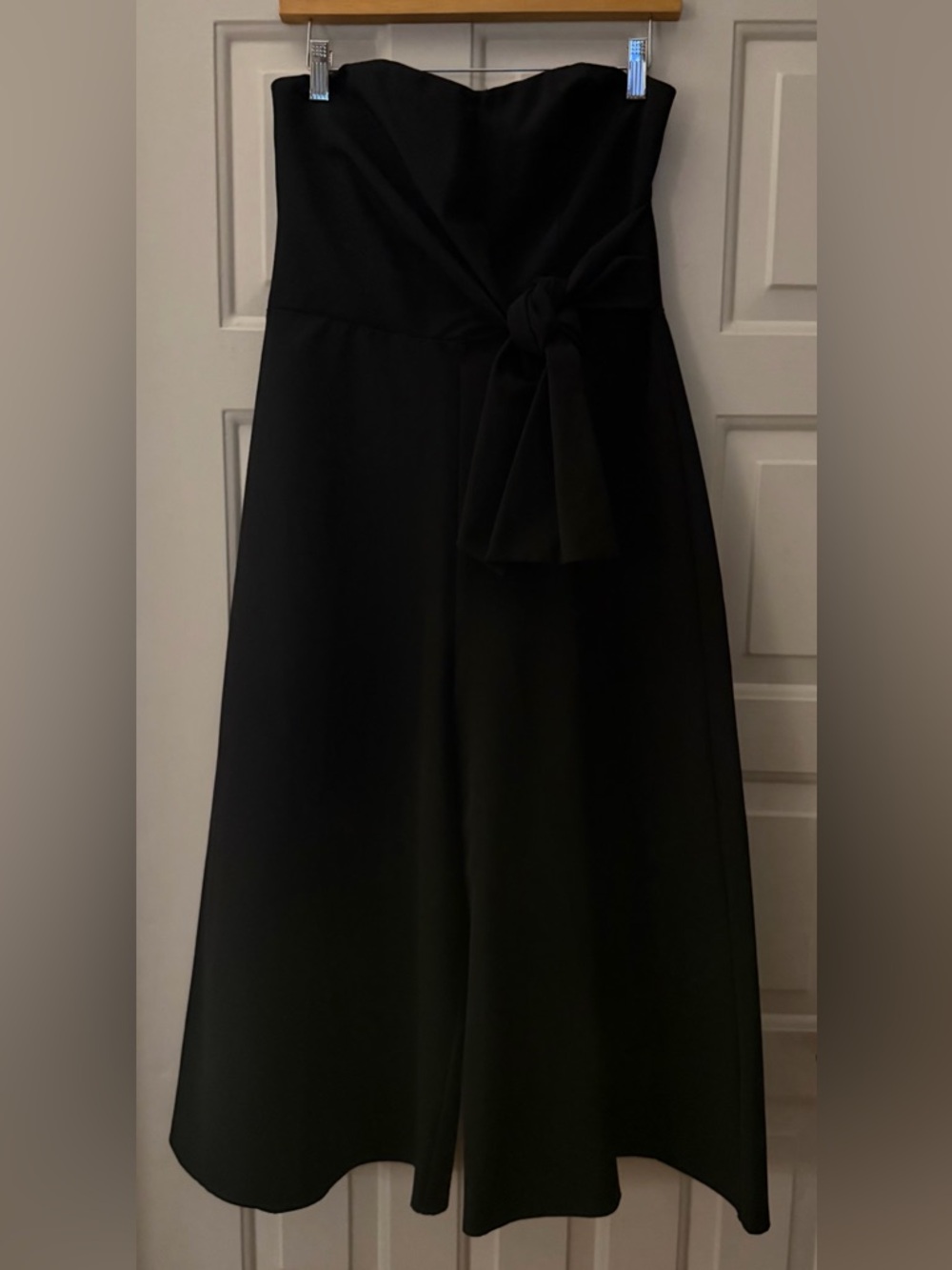 ASOS Strapless Wide Leg Jumpsuit Side Tie Twist Culotte Black 8